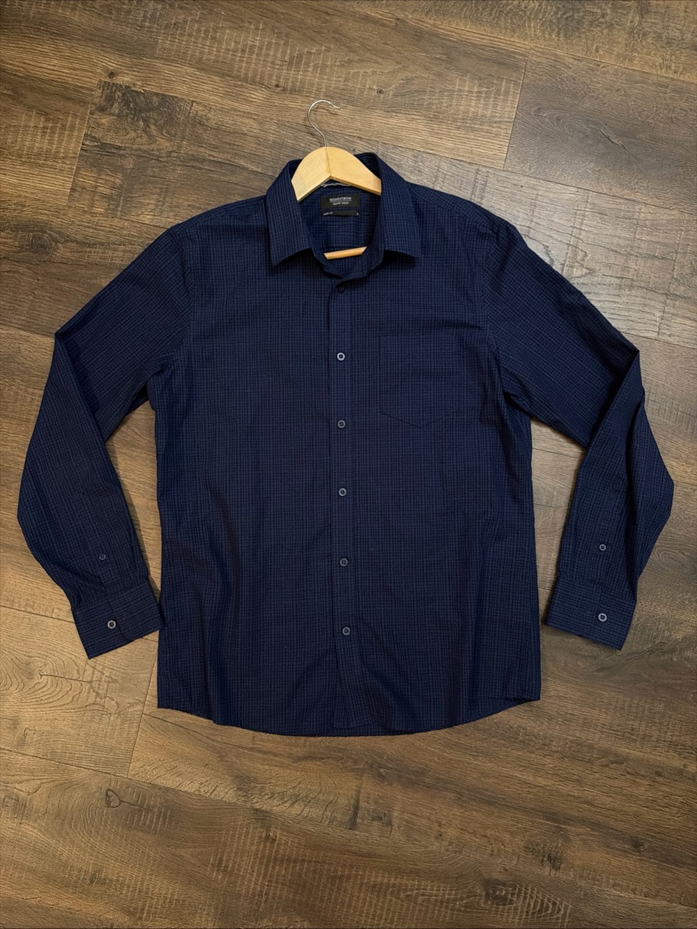 Nordstrom Men's Dark Navy Long-Sleeve Dress Shirt